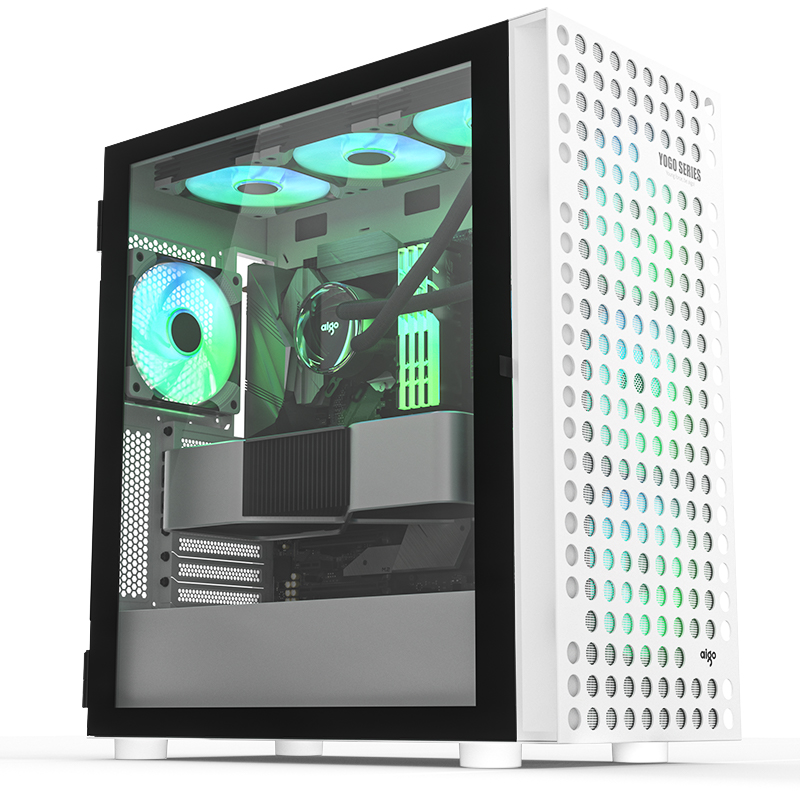 爱国者YOGO M4 PRO 白色  玻璃侧透 U3（360水冷）电脑机箱